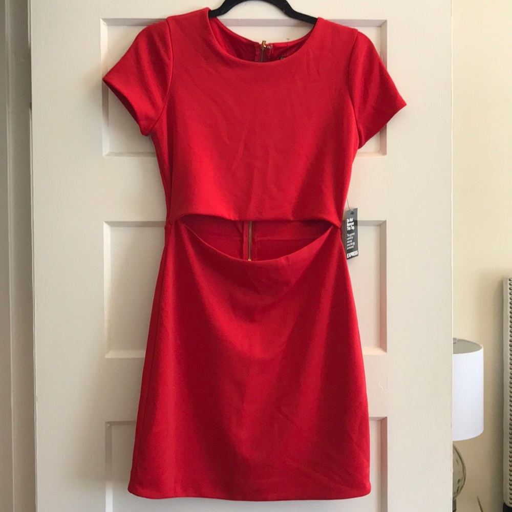 Express red cutout dress